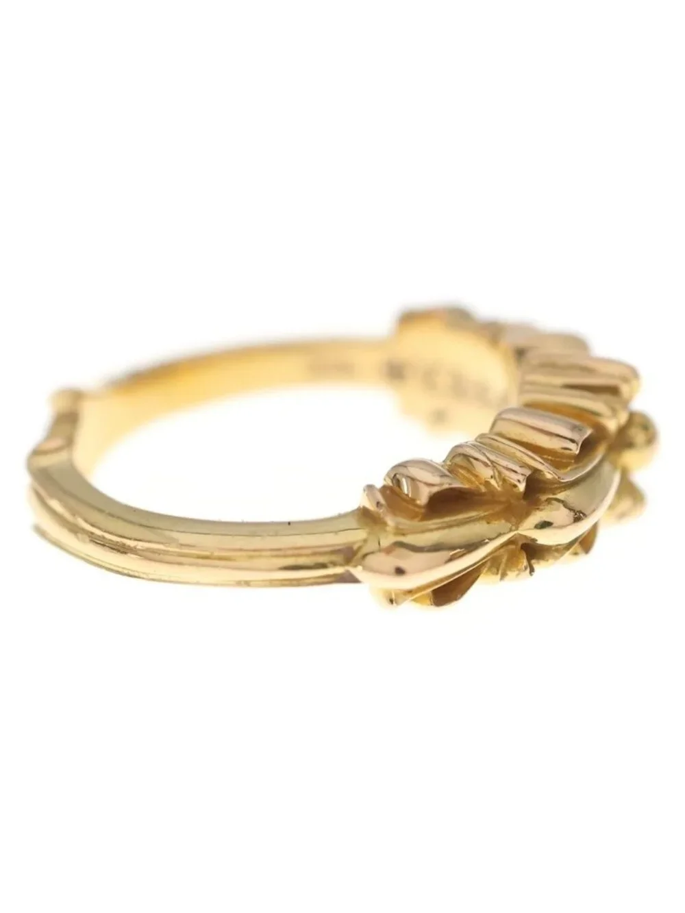 Chrome Hearts 22k Baby Clsc Classic Double Floral Ring Gold